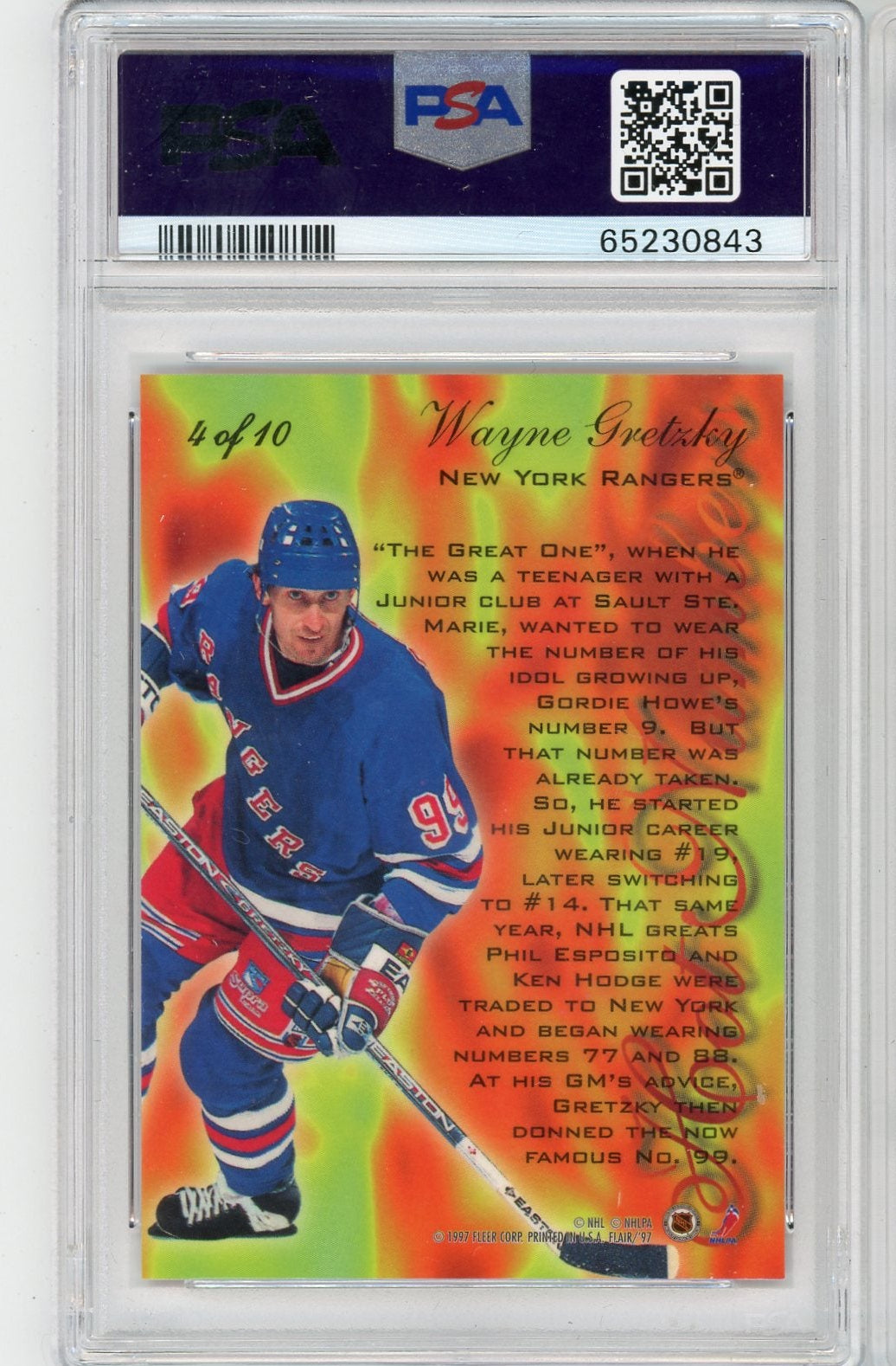 Wayne Gretzky 1996 Flair Hot Numbers PSA 9