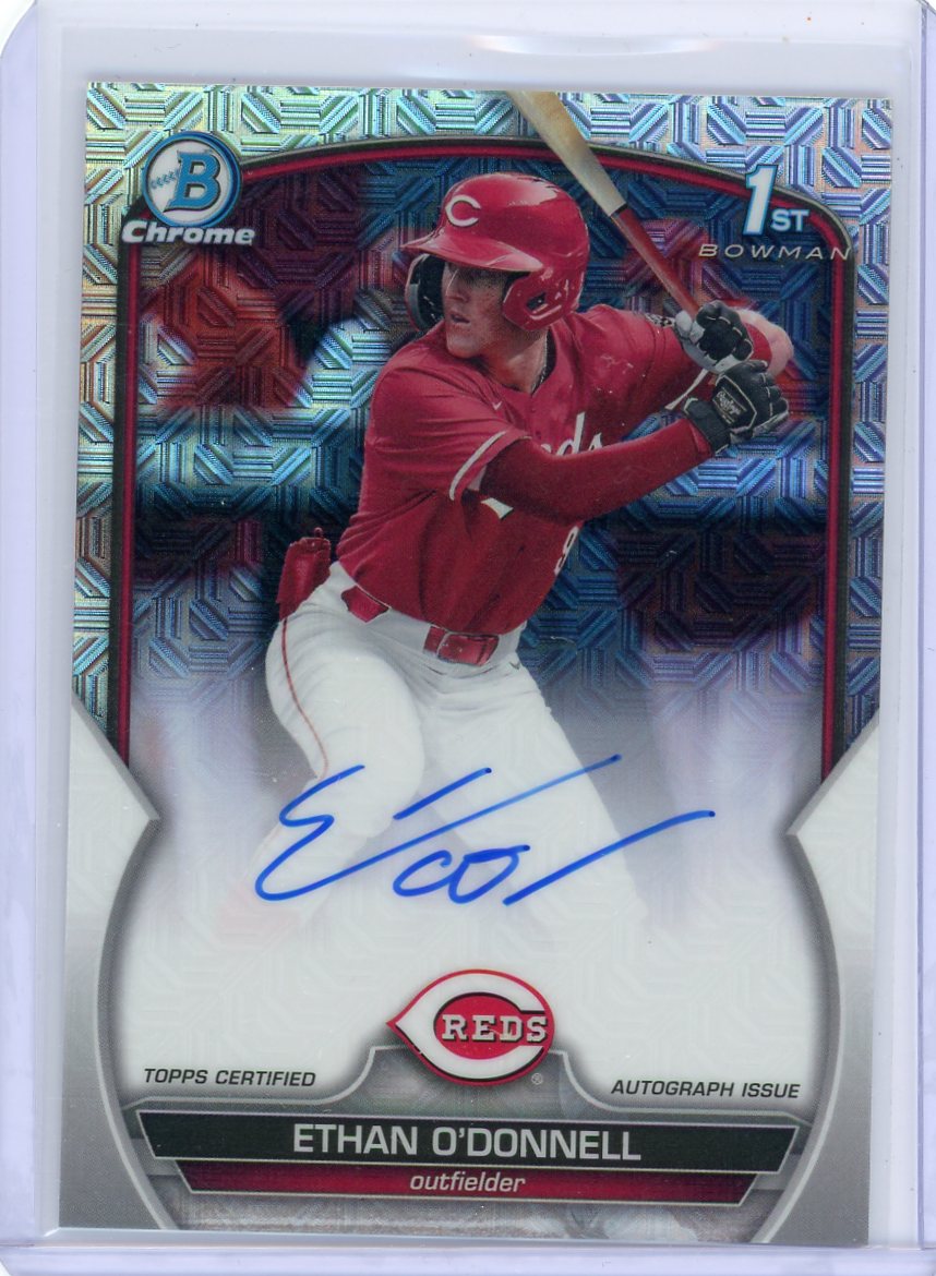 Ethan O'Donnell 2023 1st Bowman Chrome Draft mojo refractor autograph #'d 088/150