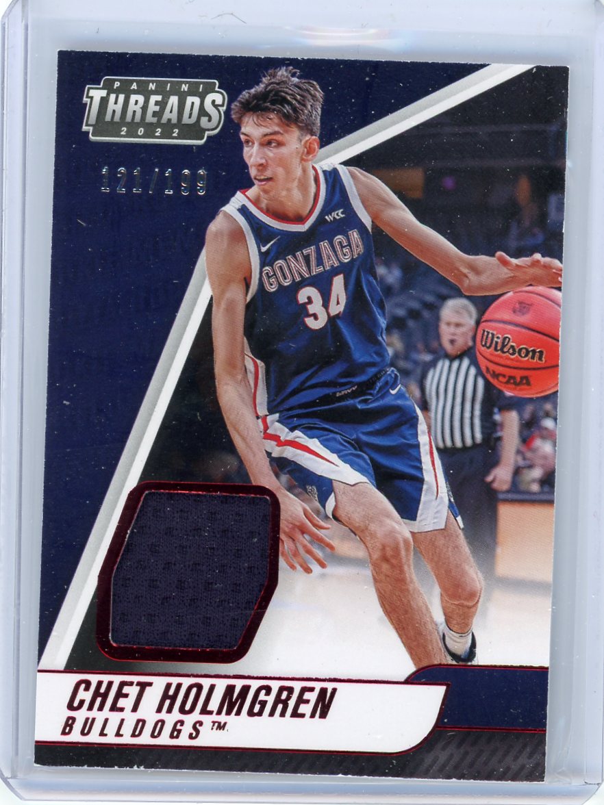 Chet Holmgren 2022 Panini Chronicles Threads Draft Picks relic #'d 121/199