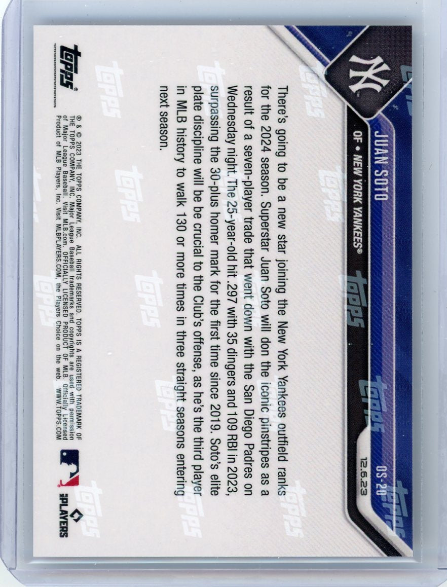 2023 Topps Now Juan Soto Traded Card