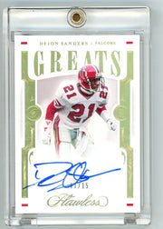 Deion Sanders 2021 Panini Flawless Greats autograph #'d 11/15