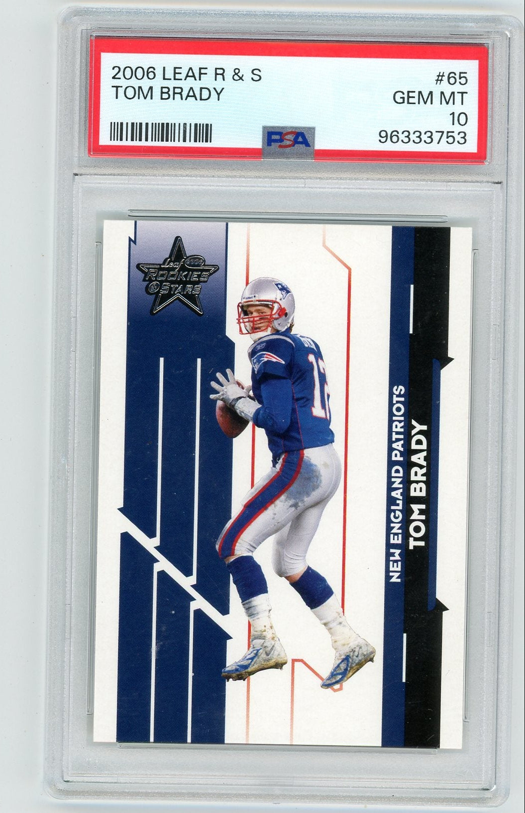 Tom Brady 2006 Leaf Rookies & Stars #65 PSA 10