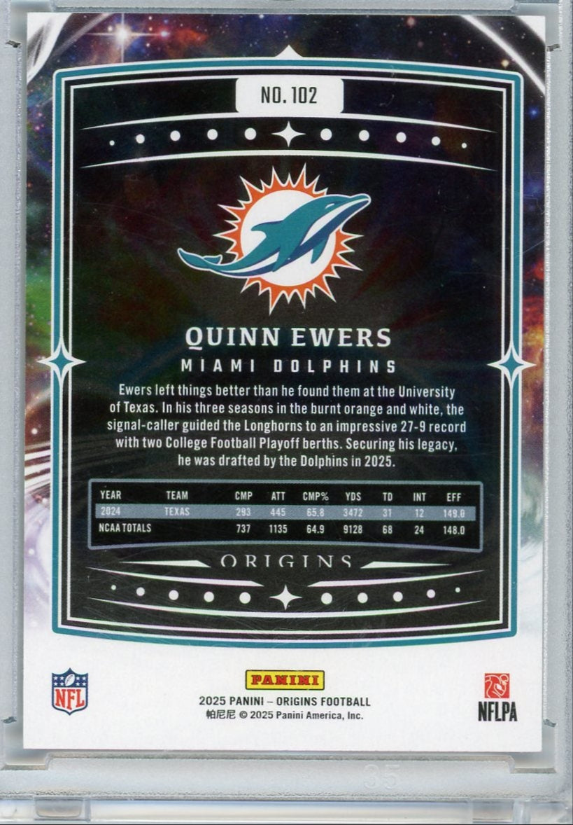 Quinn Ewers 2025 Panini Origins rookie card #'d 13/75