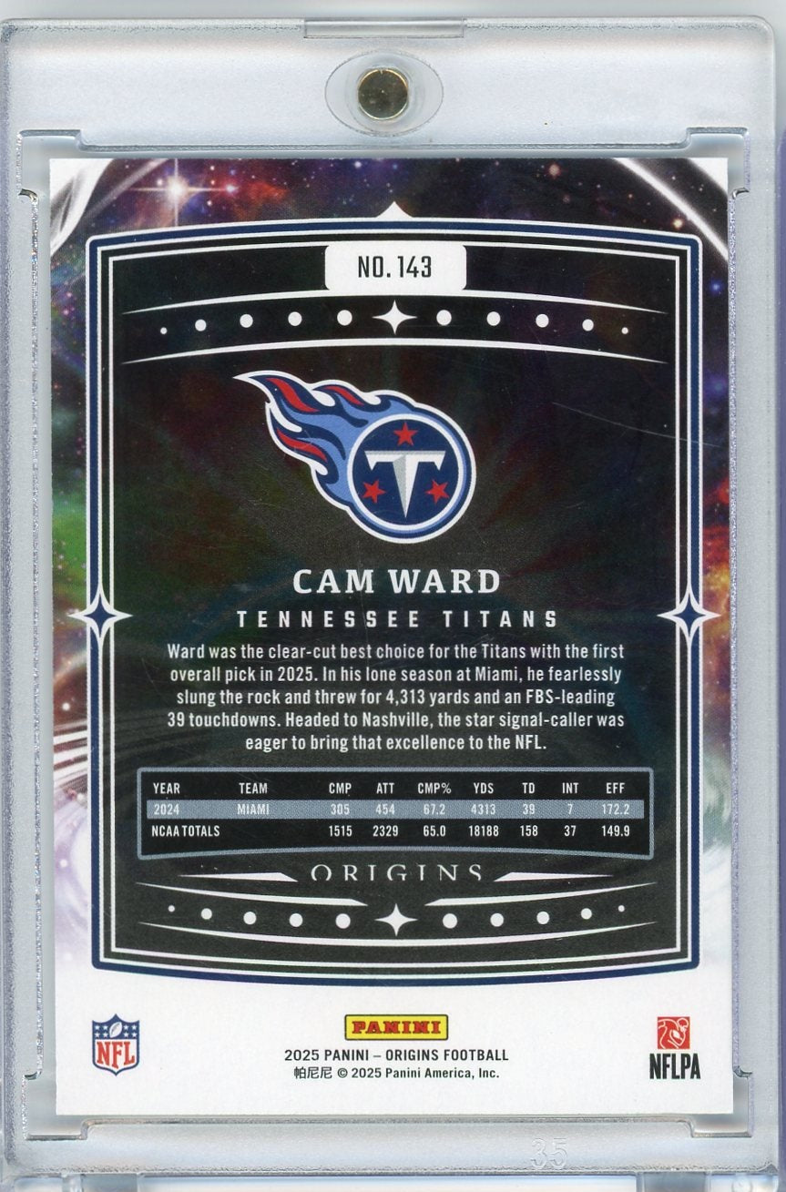 Cam Ward 2025 Panini Origins rookie card