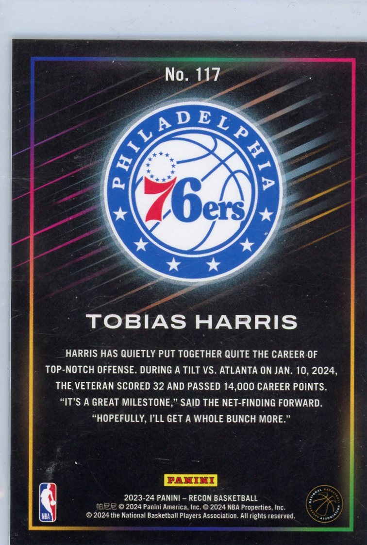 Tobias Harris 2023-24 Panini Recon holo orange #'d 04/12