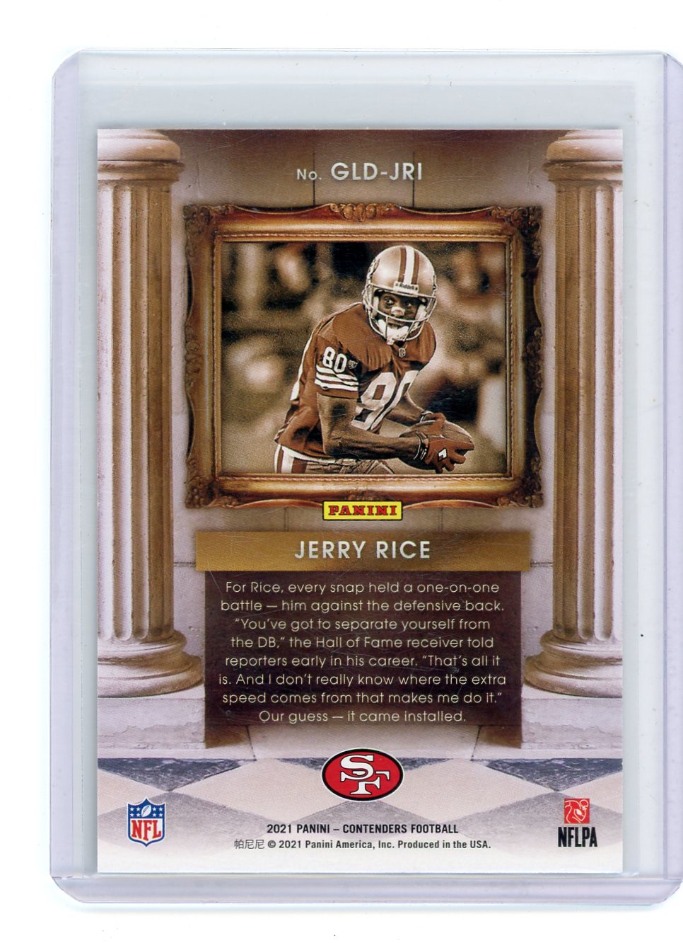 Jerry Rice 2021 Panini Contenders Gladiators Gold #'d 24/25
