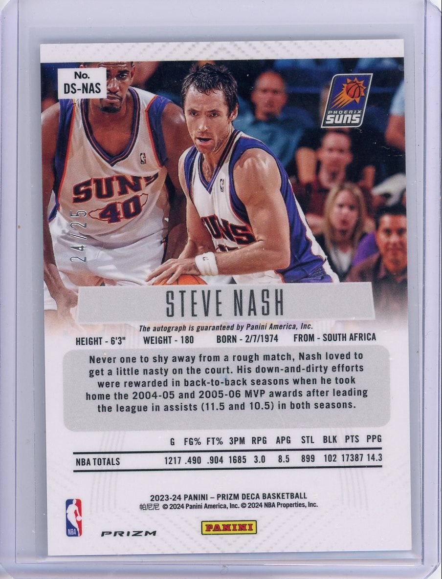 Steve Nash 2023-24 Panini Prizm Deca mojo prizm autograph #'d 24/25