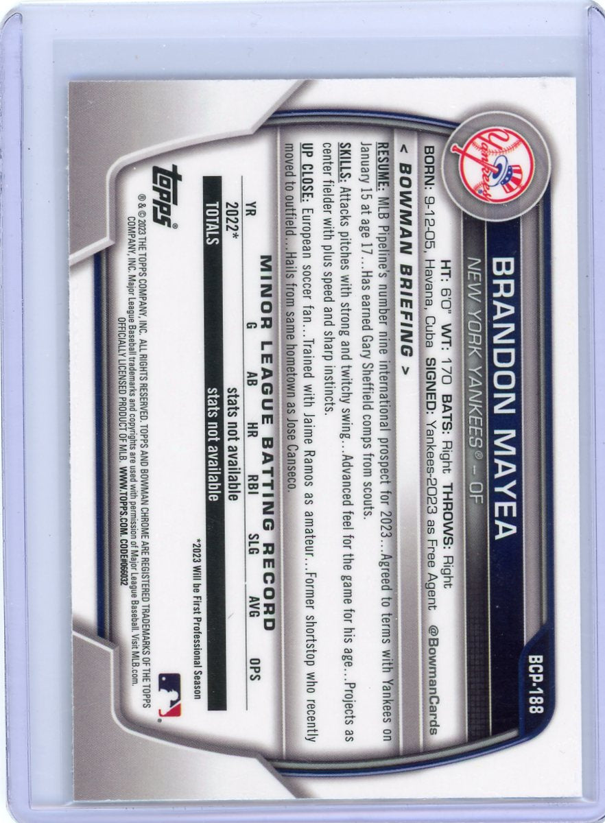 Brandon Mayea 2023 1st Bowman Chrome mega box mojo refractor