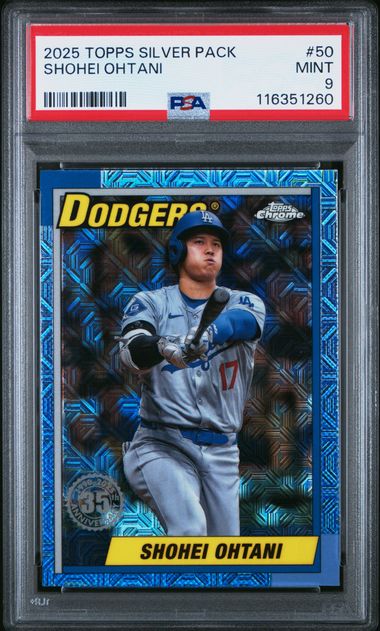 Shohei Ohtani 2025 Topps Silver Pack mojo chrome PSA 9