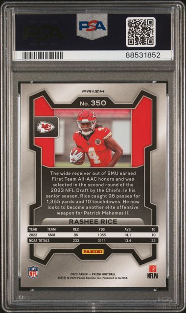 Rashee Rice 2023 Panini Prizm Red White Blue Rookie PSA 10