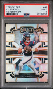 CJ Stroud 2023 Panini select silver prizm rookie card PSA 9