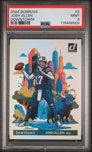 Josh Allen 2024 Panini Donruss Downtown PSA 9