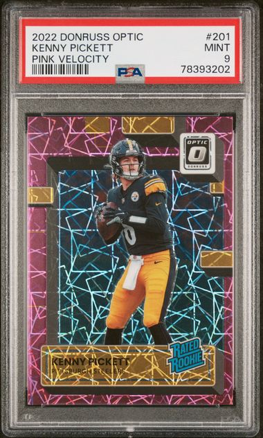Kenny Pickett 2022 Donruss Optic Pink Velocity #'d 67/79 PSA 9