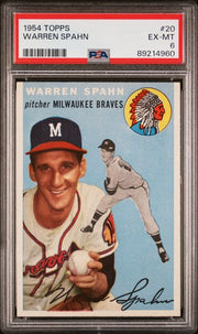 Warren Spahn 1954 Topps #20 PSA 6