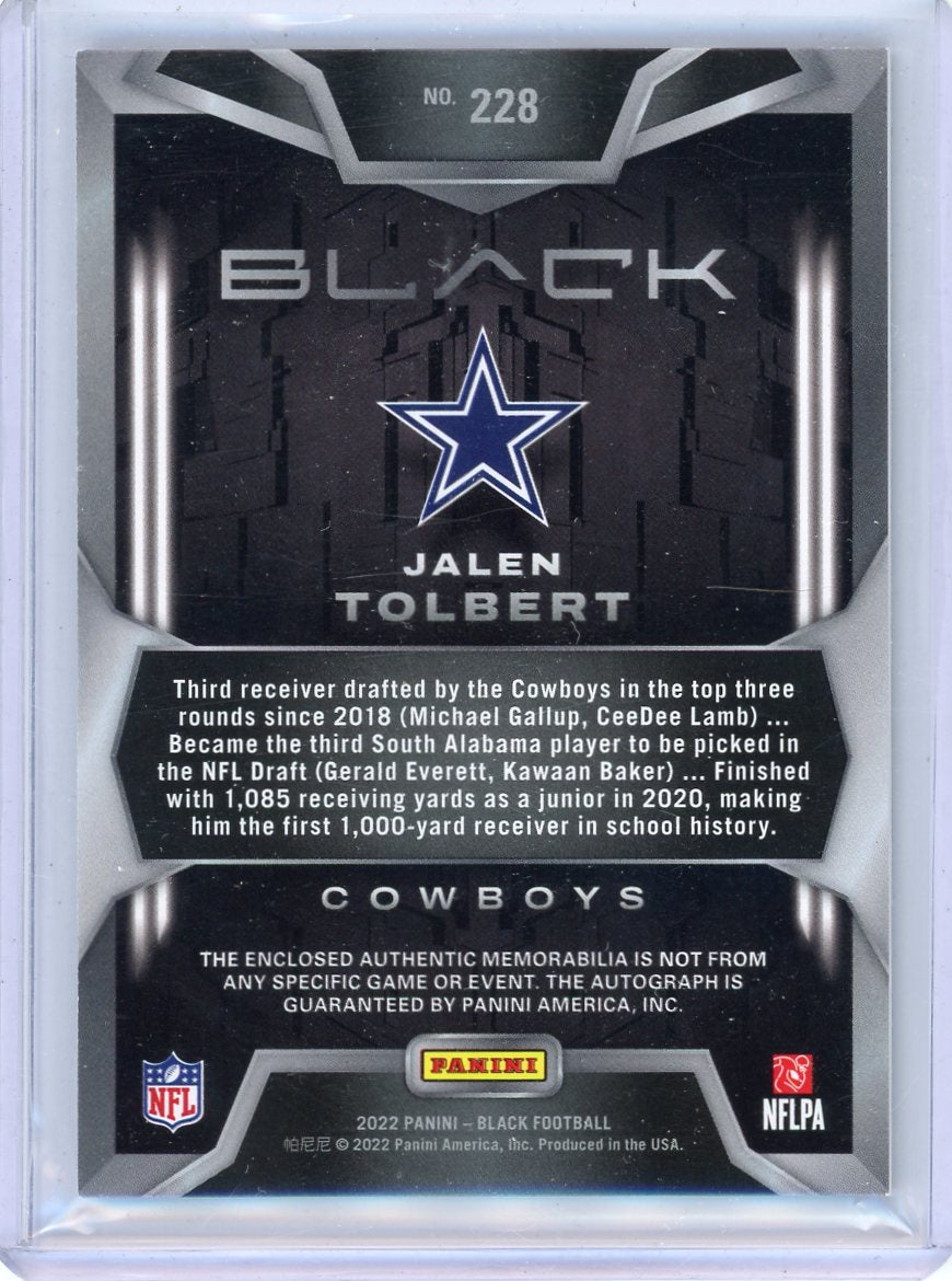 Jalen Tolbert 2022 Panini Black RPA #'d 97/99