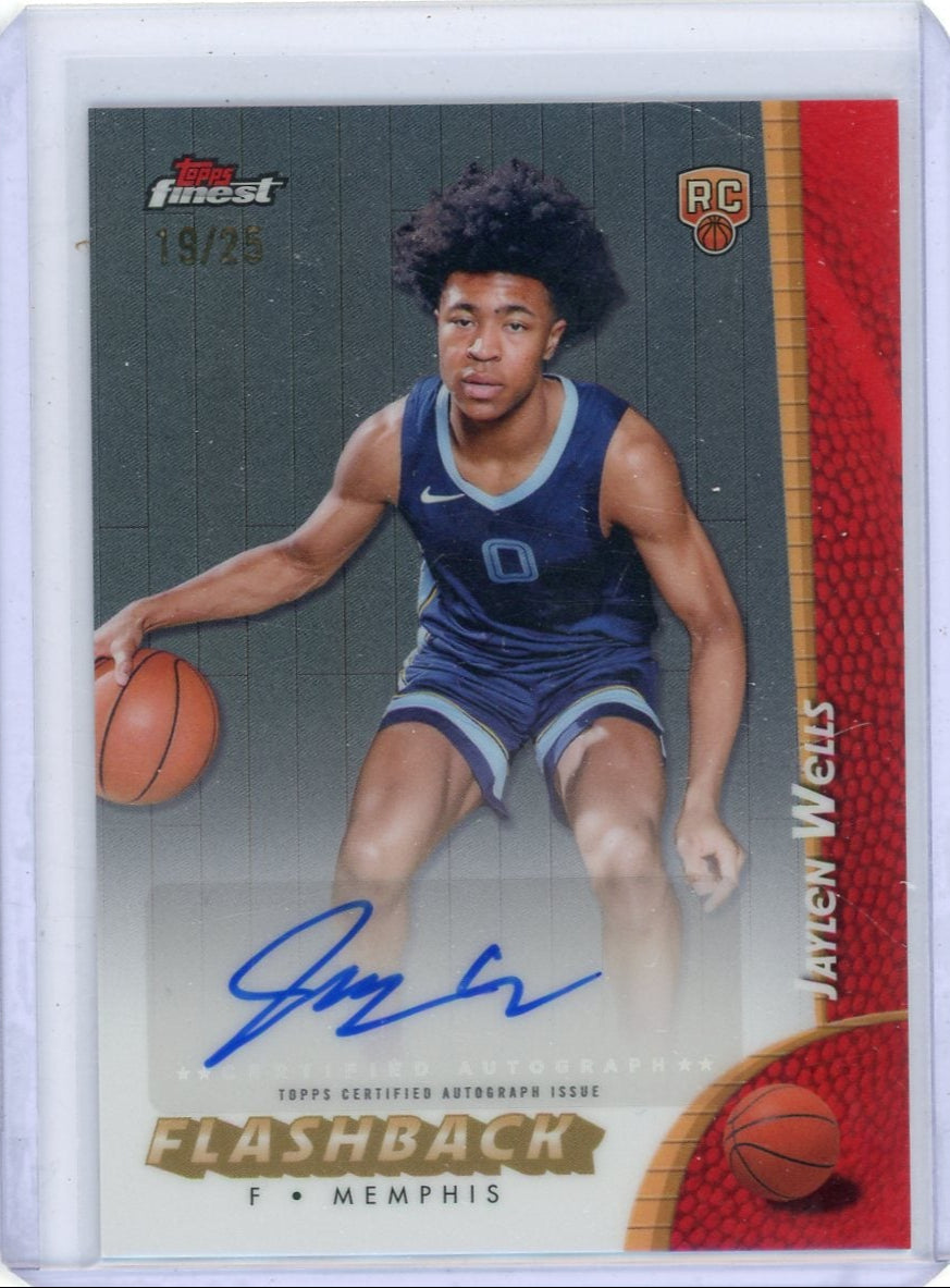 Jaylen Wells 2025 Topps Finest Flashback autograph rookie card #'d 19/25