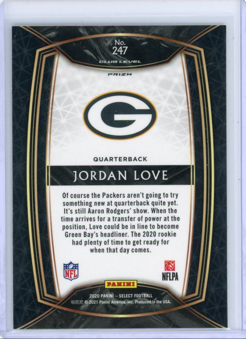 Jordan Love 2020 Panini Select Club Level Silver Prizm Rookie