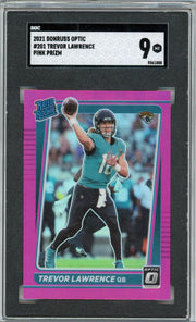 Trevor Lawrence 2021 Donruss Optic Pink Prizm SGC 9