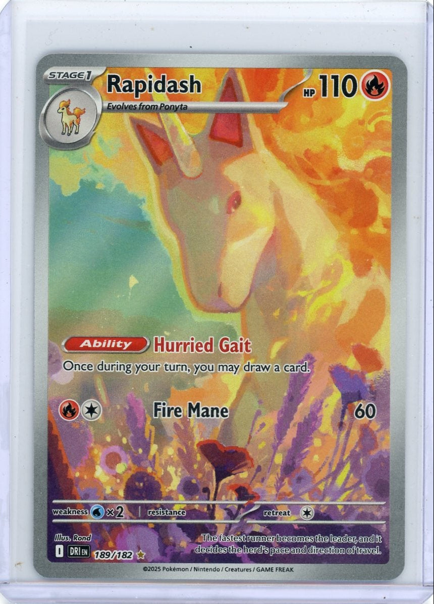 Rapidash Pokémon Destined Rivals Illustration Rare #189/182 – Piece Of The  Game