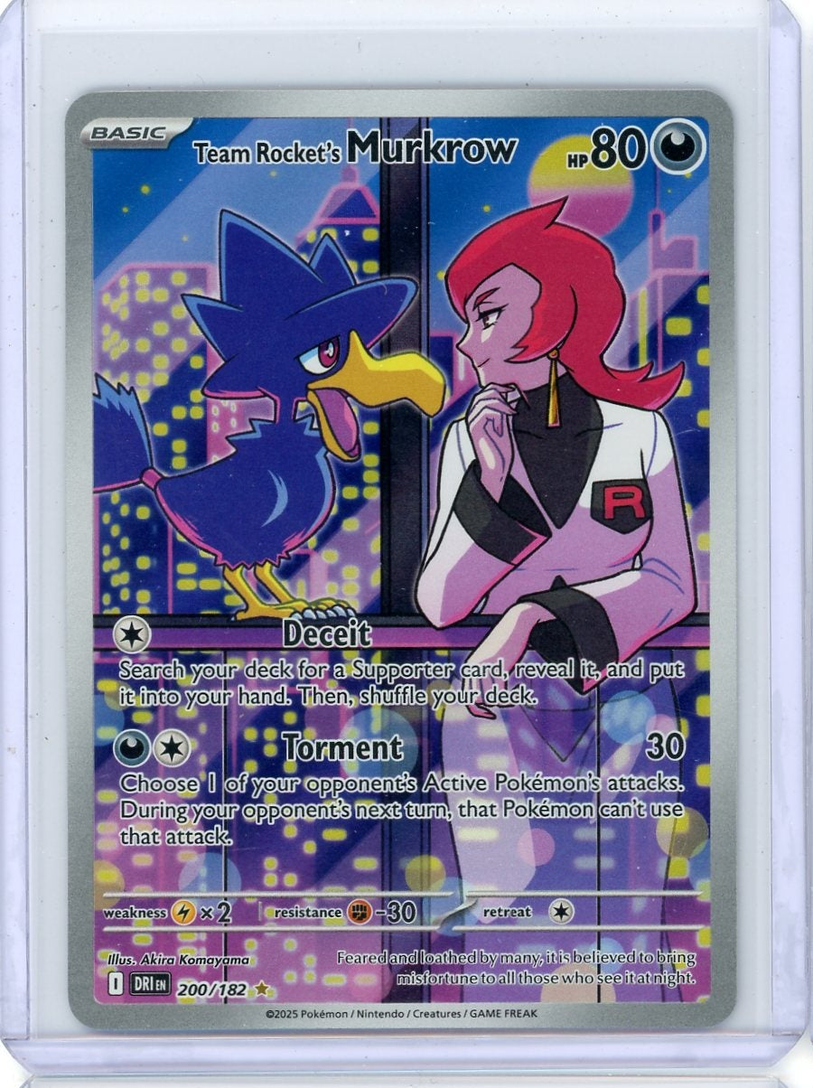 Team Rocket's Murkrow Pokémon Destined Rivals Illustration Rare #200/182