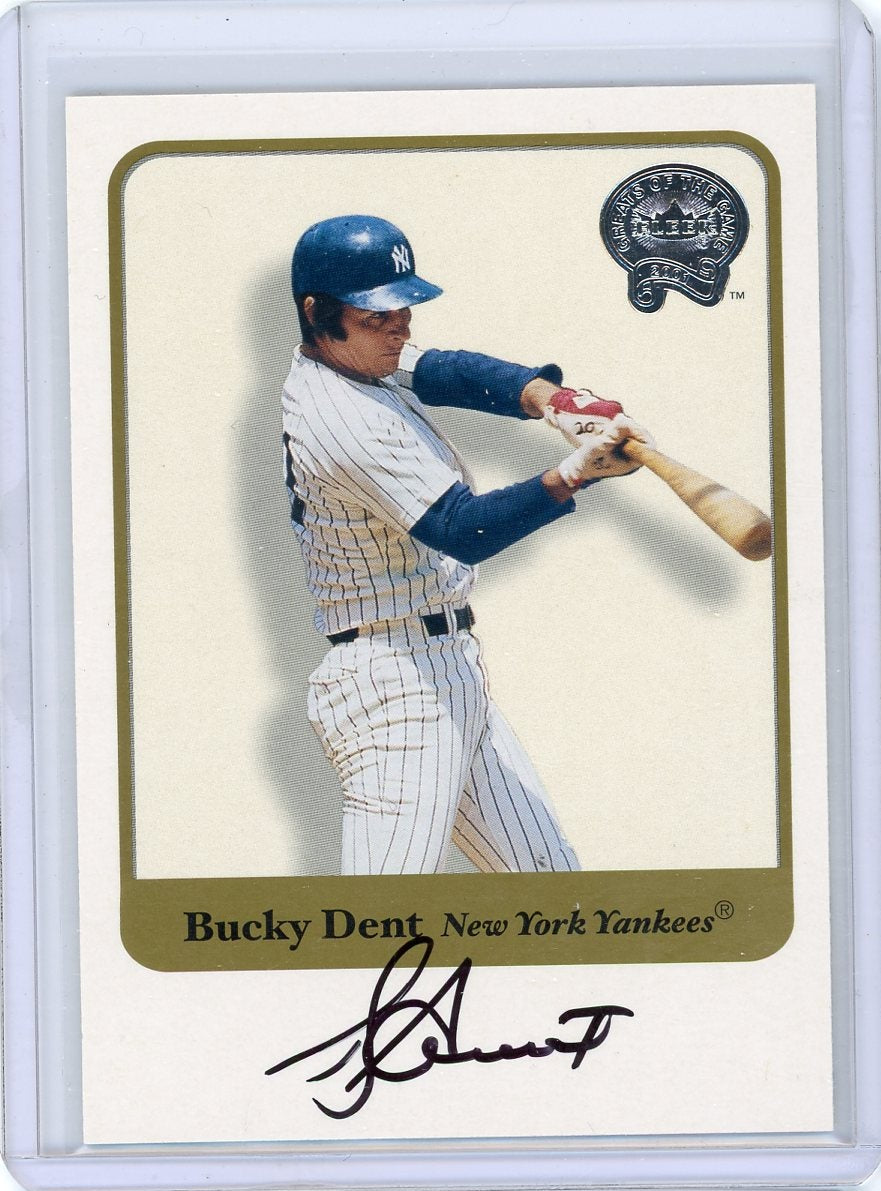 Bucky Dent 2001 Fleer Greats of the Game autograph