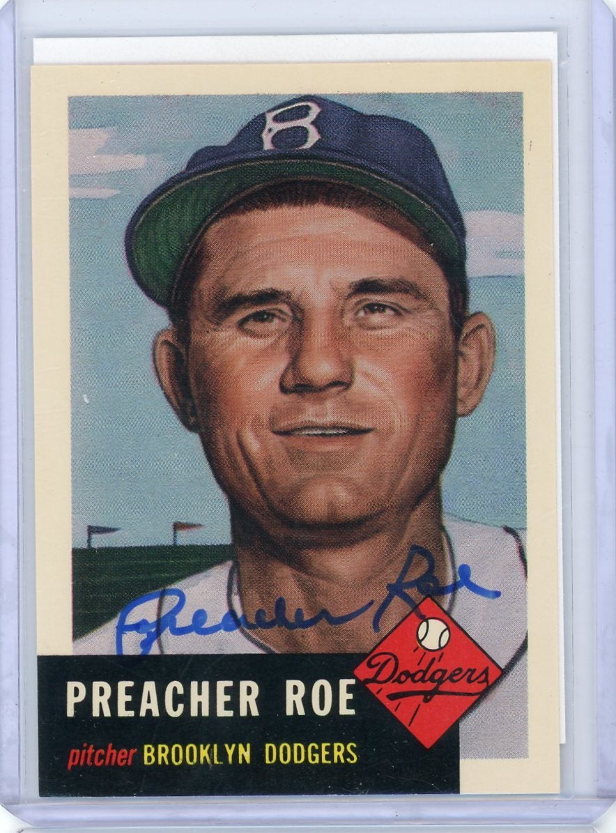 Preacher Roe 1991 Topps Archives '53 autograph w/ COA