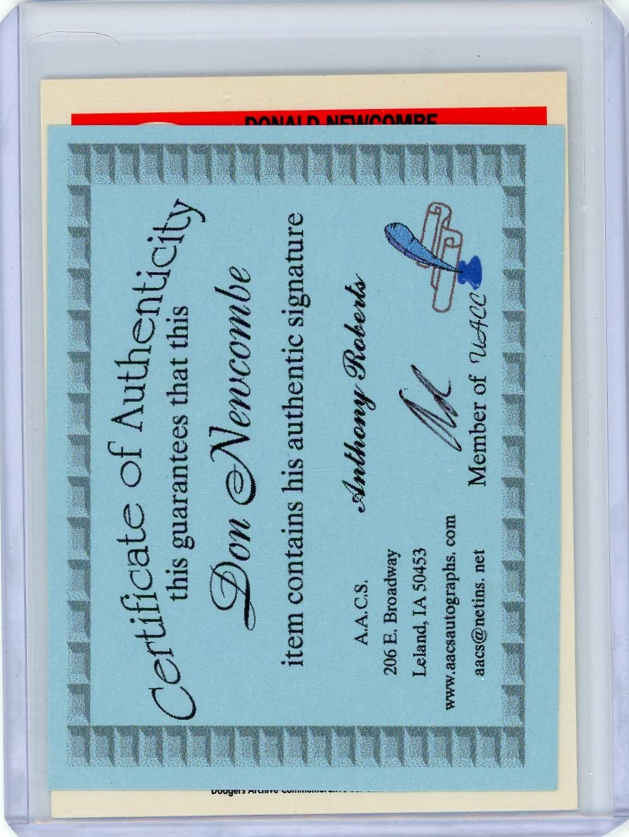 Don Newcombe 1991 Topps Archives '53 autograph w/ COA