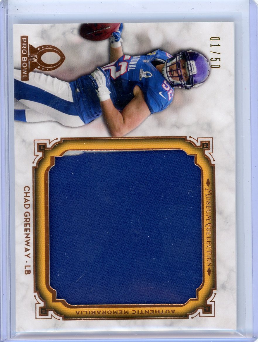 Chad Greenway 2013 Topps Museum Pro Bowl Relic #'d 01/50