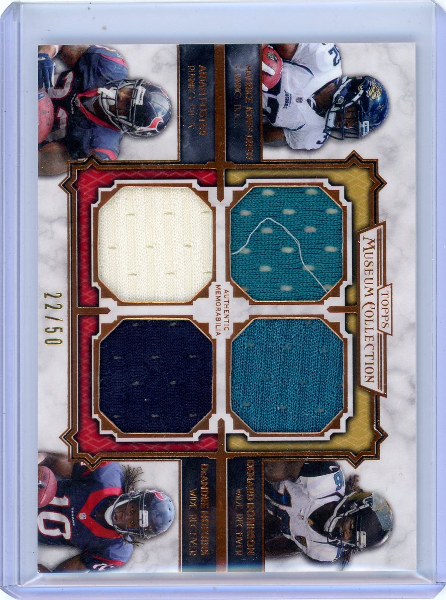 DeAndre Hopkins / Arian Foster / Maurice Jones Drew / Denard Robinson 2013 Topps Museum Quad Relic #'d 22/50