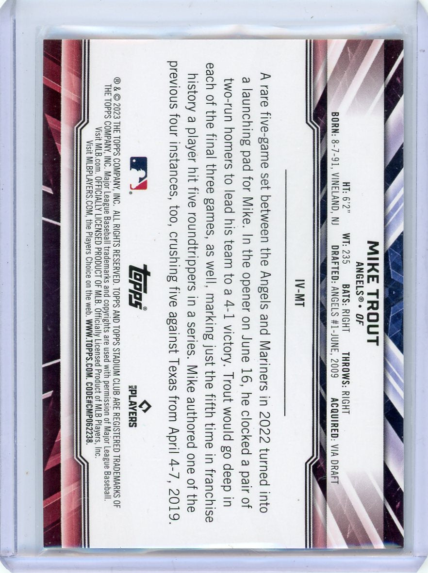 Mike Trout 2023 Topps Stadium Club Instavision