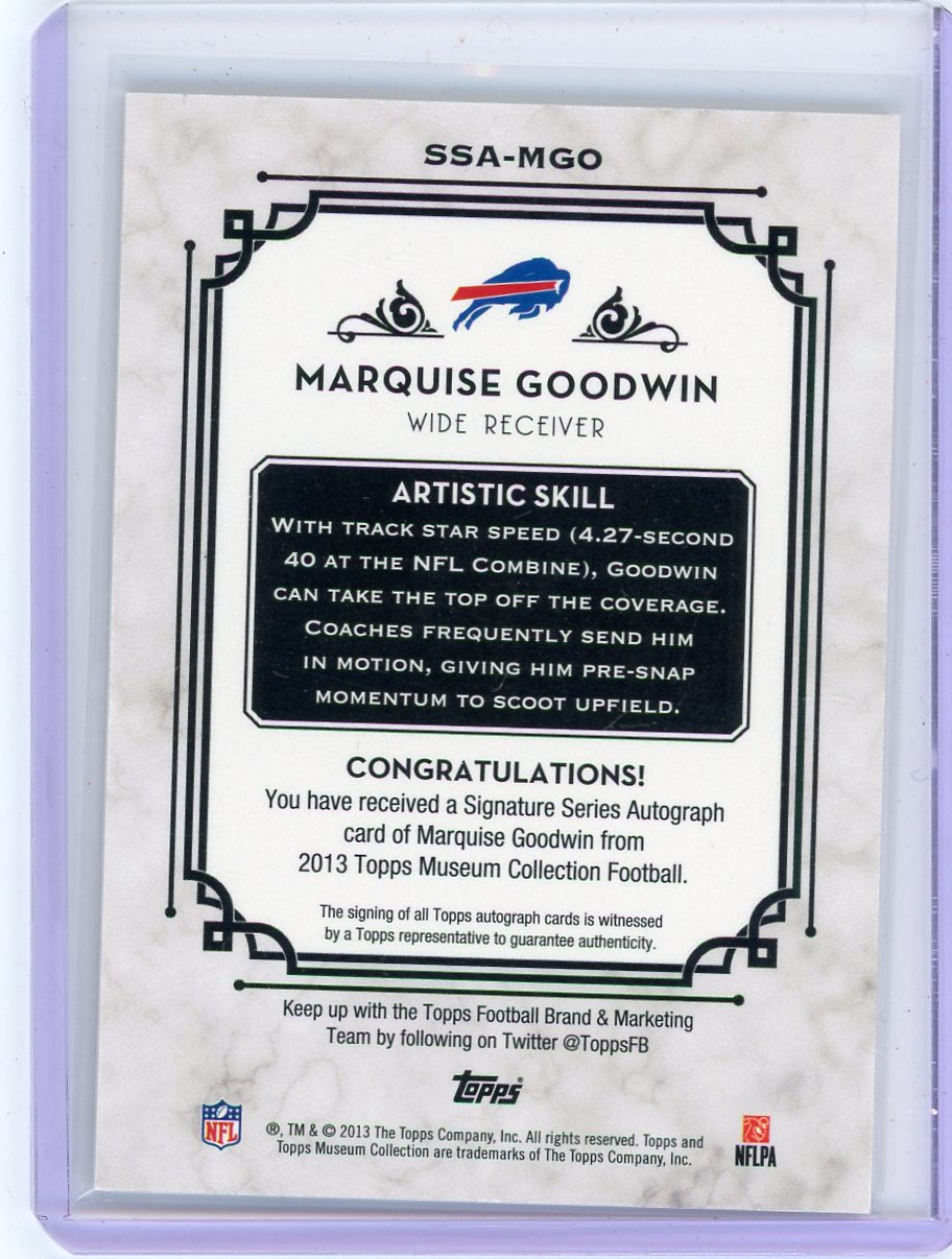 Marquise Goodwin 2013 Topps Museum Rookie Autograph #'d 22/55