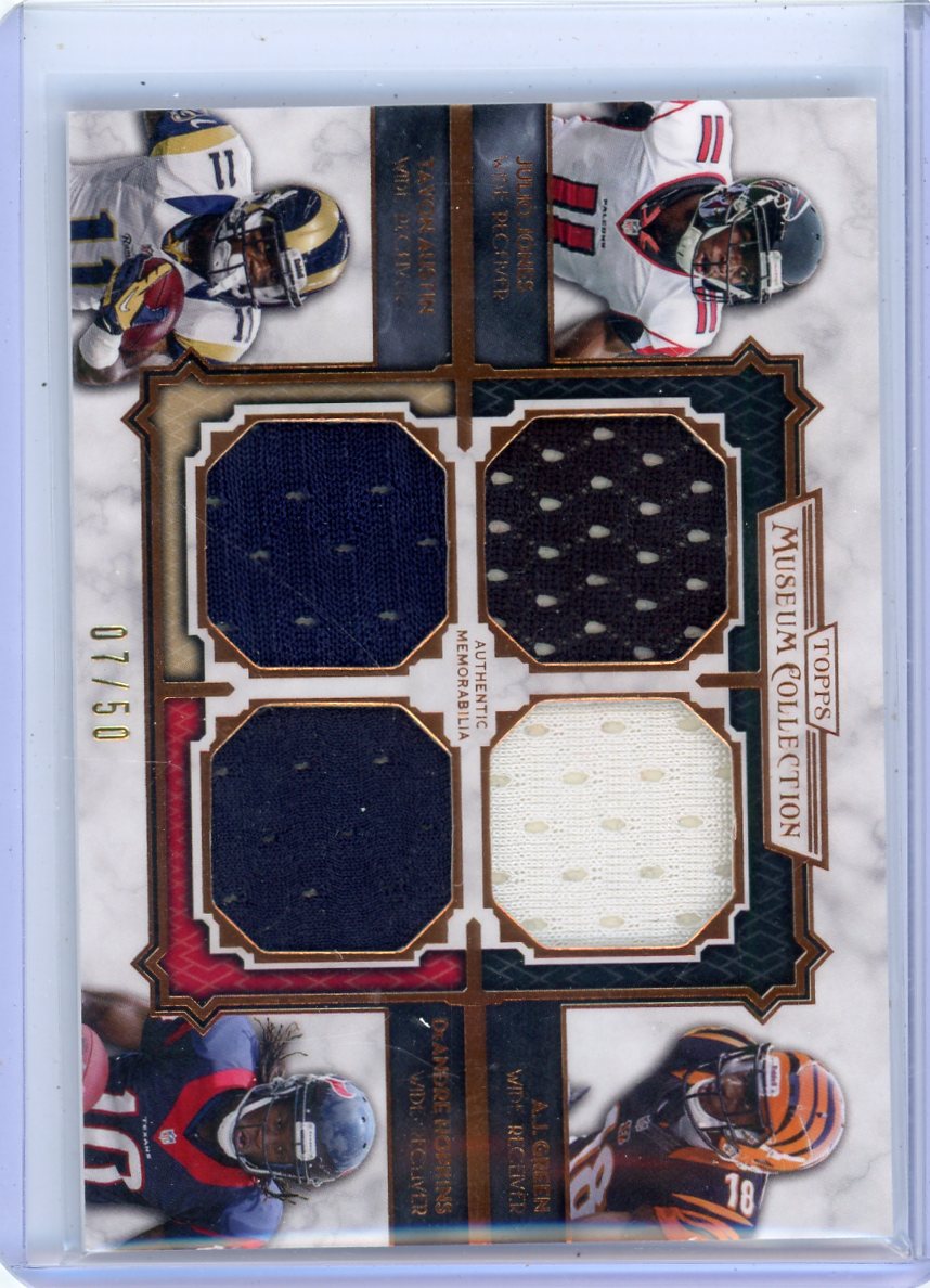 Julio Jones / Tavon Austin / AJ Green / DeAndre Hopkins 2013 Topps Museum Quad Relic #'d 07/50