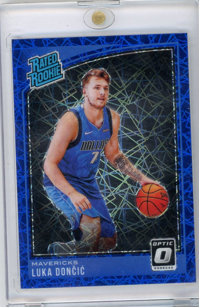 Luka Doncic 2018 Panini Donruss Optic Rated Rookie Blue Velocity