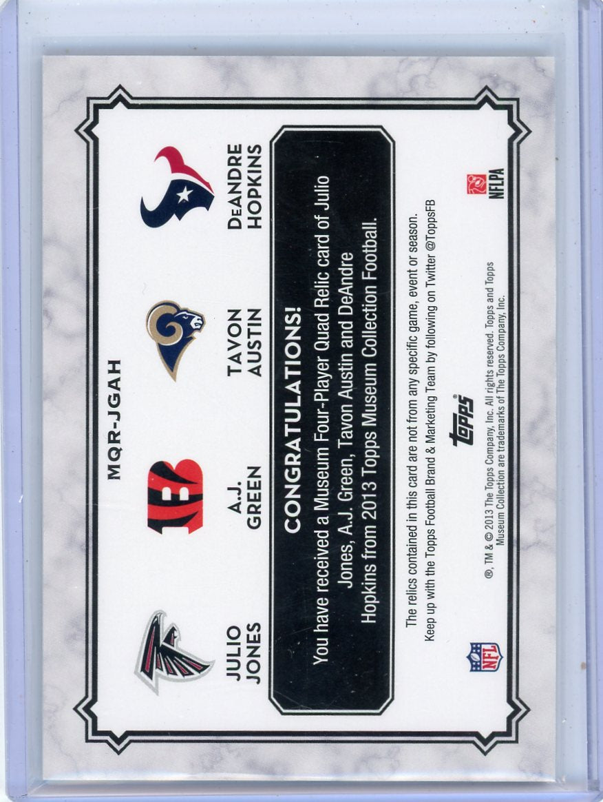 Julio Jones / Tavon Austin / AJ Green / DeAndre Hopkins 2013 Topps Museum Quad Relic #'d 07/50