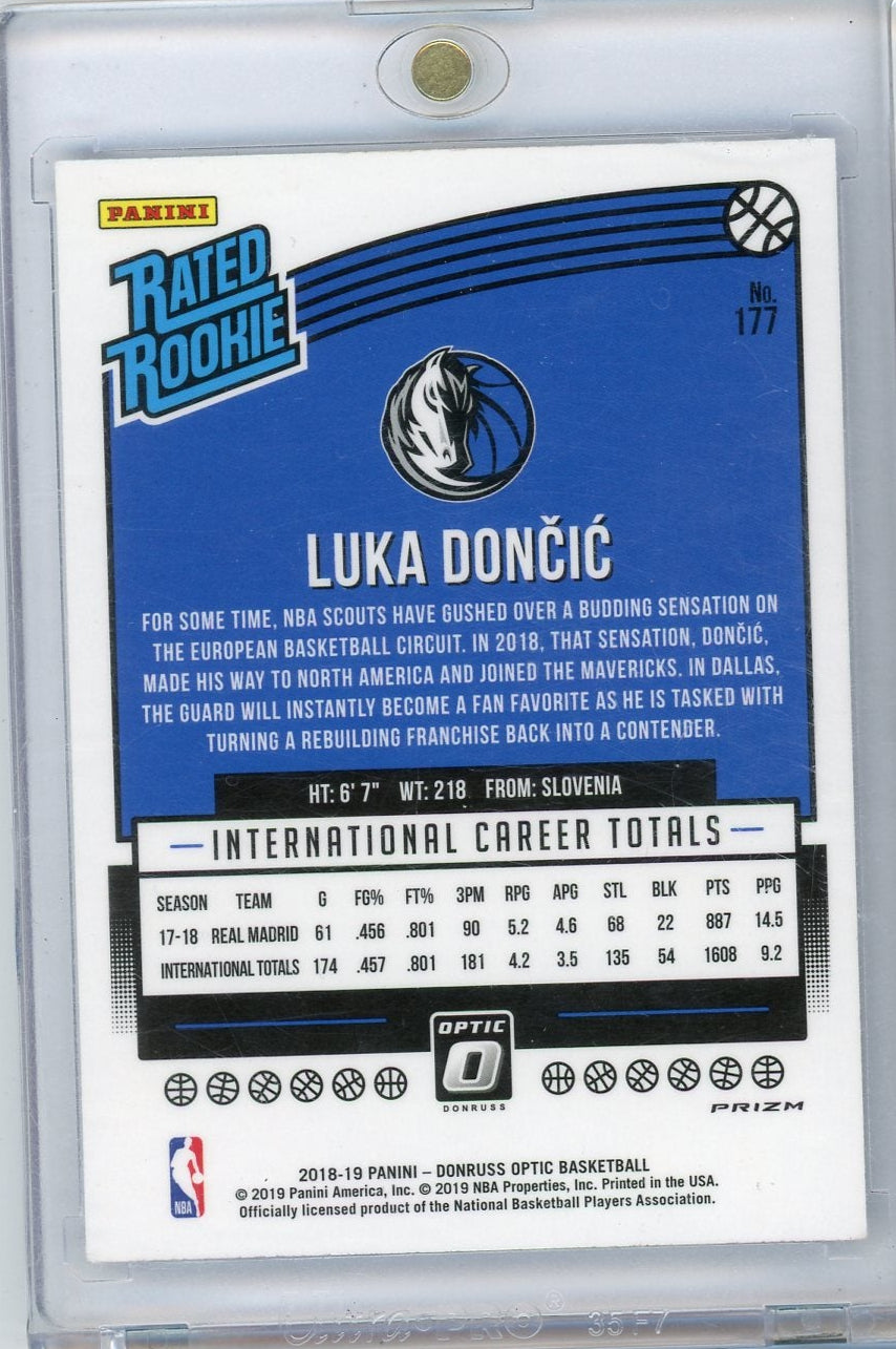 Luka Doncic 2018 Panini Donruss Optic Rated Rookie Blue Velocity