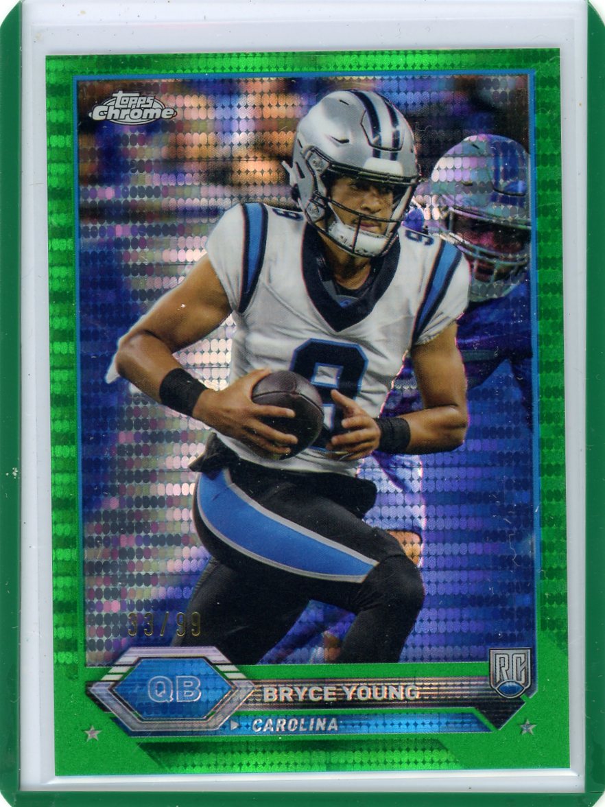 Bryce Young 2024 Topps Composite Football Topps Chrome Green Pulsar RC #'d 33/99