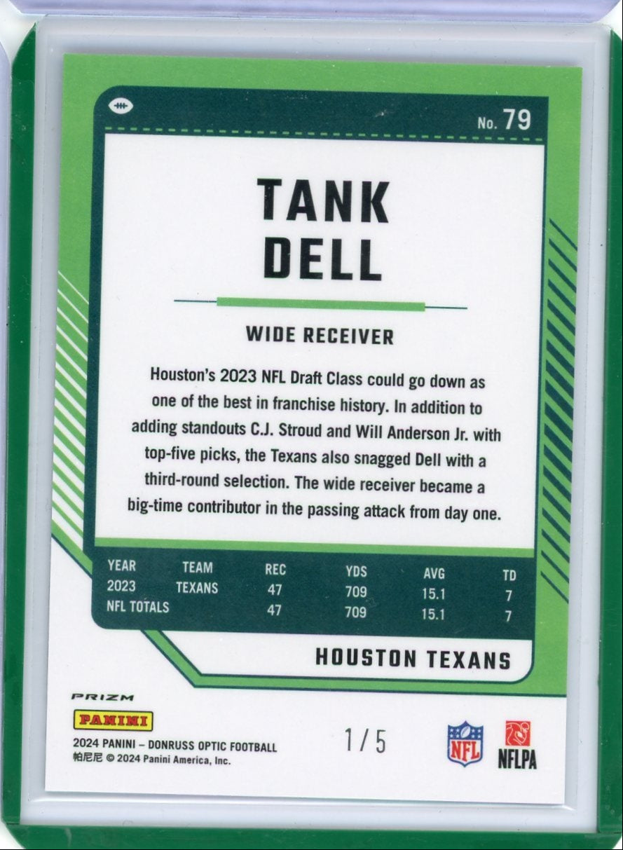 Tank Dell 2024 Panini Donruss Optic green prizm #'d 1/5