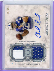 Andrew Luck 2013 Topps Museum Collection Dual Patch Autograph #'d 09/55