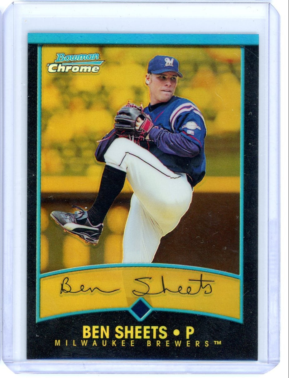 Ben Sheets 2001 Bowman Chrome Gold Refractor #'d 80/99