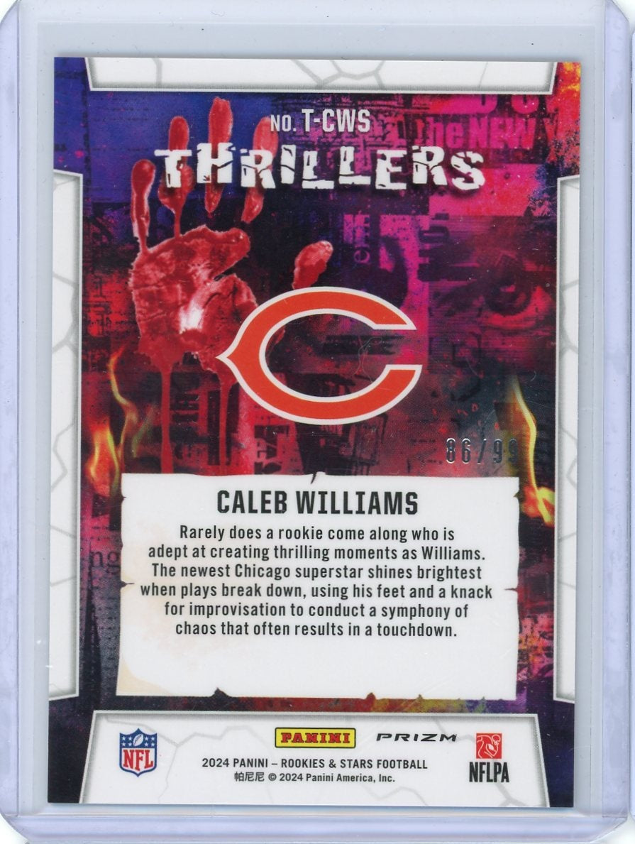 Caleb WIlliams 2024 Panini Rookies & Stars Thrillers Red #'d 86/99