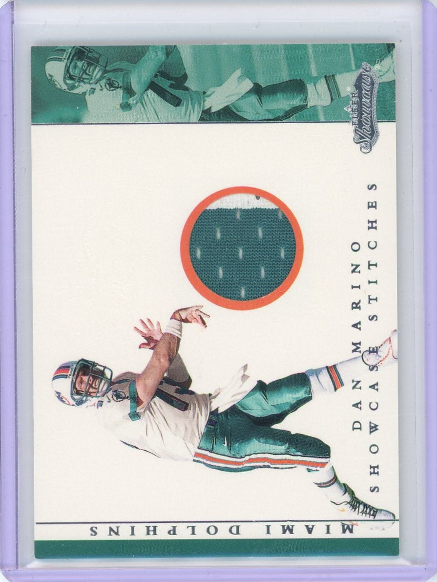 Dan Marino 2001 Fleer Showcase Stitches Game Used Relic