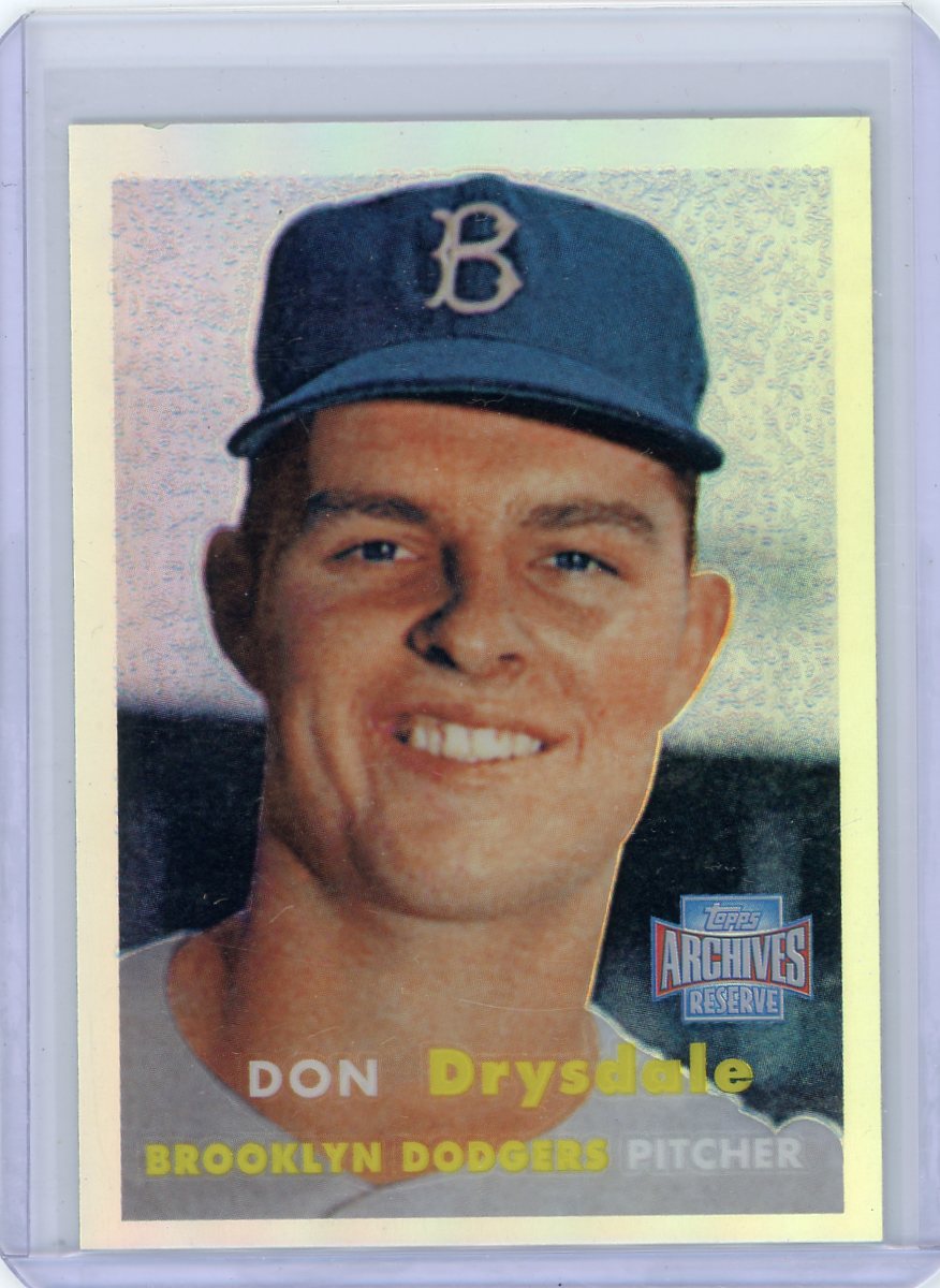 Don Drysdale 1996 Topps Chrome 1957 Topps reprint refractor #18