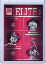 Doc Gooden / Gary Carter / Darryl Strawberry 2004 Donruss Elite Team Mirror Red #'d 1323/1500