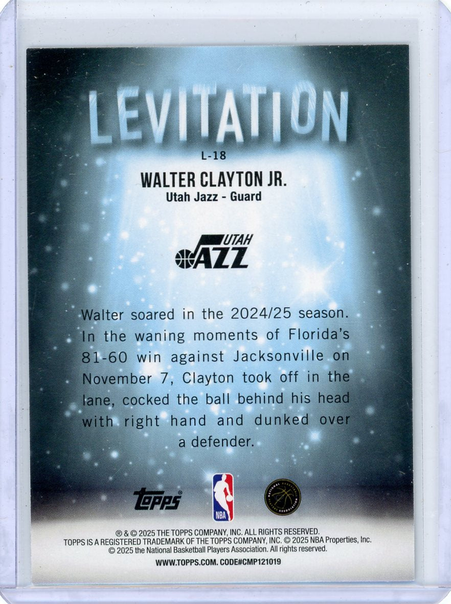 Walter Clayton Jr. 2025-26 Topps Levitation SP Rookie Card