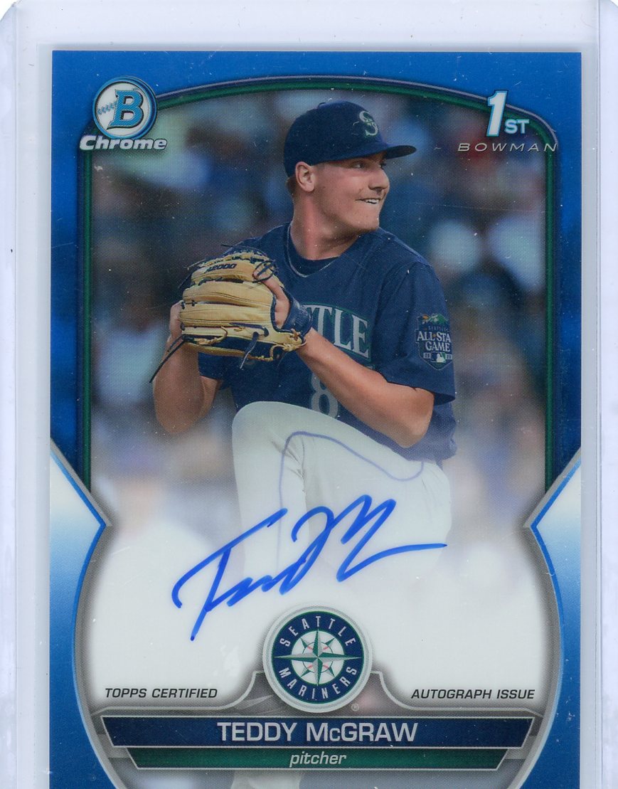 Teddy McGraw 2023 Bowman Chrome 1st Bowman Blue Autograph #'d 132/150