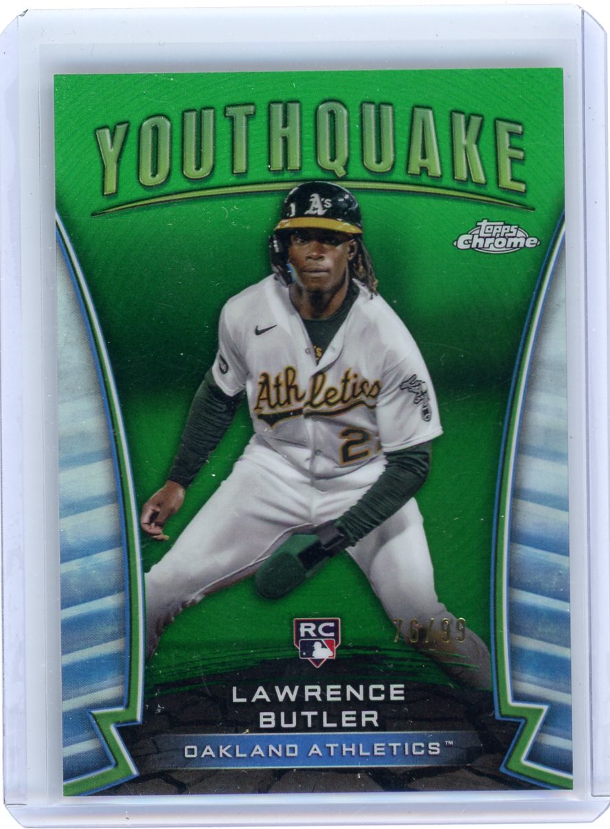 Lawrence Butler 2024 Topps Chrome Youthquake green ref. rookie card #'d 76/99