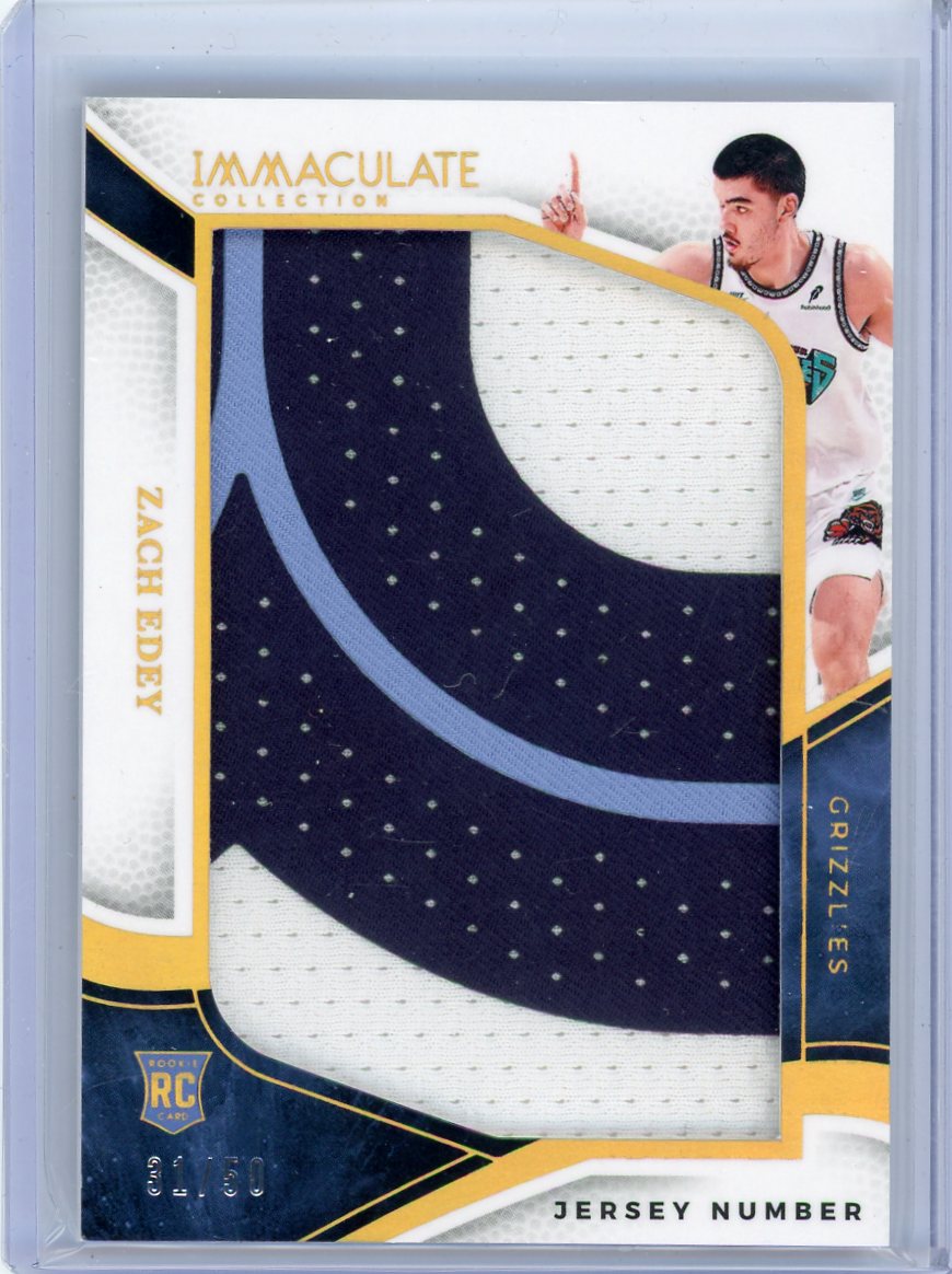 Zach Edey 2024-25 Panini Immaculate Collection Jesey Number Patch #'d 31/50
