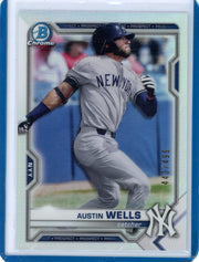 Austin Wells 2021 Bowman Chrome refractor #'d 443/499