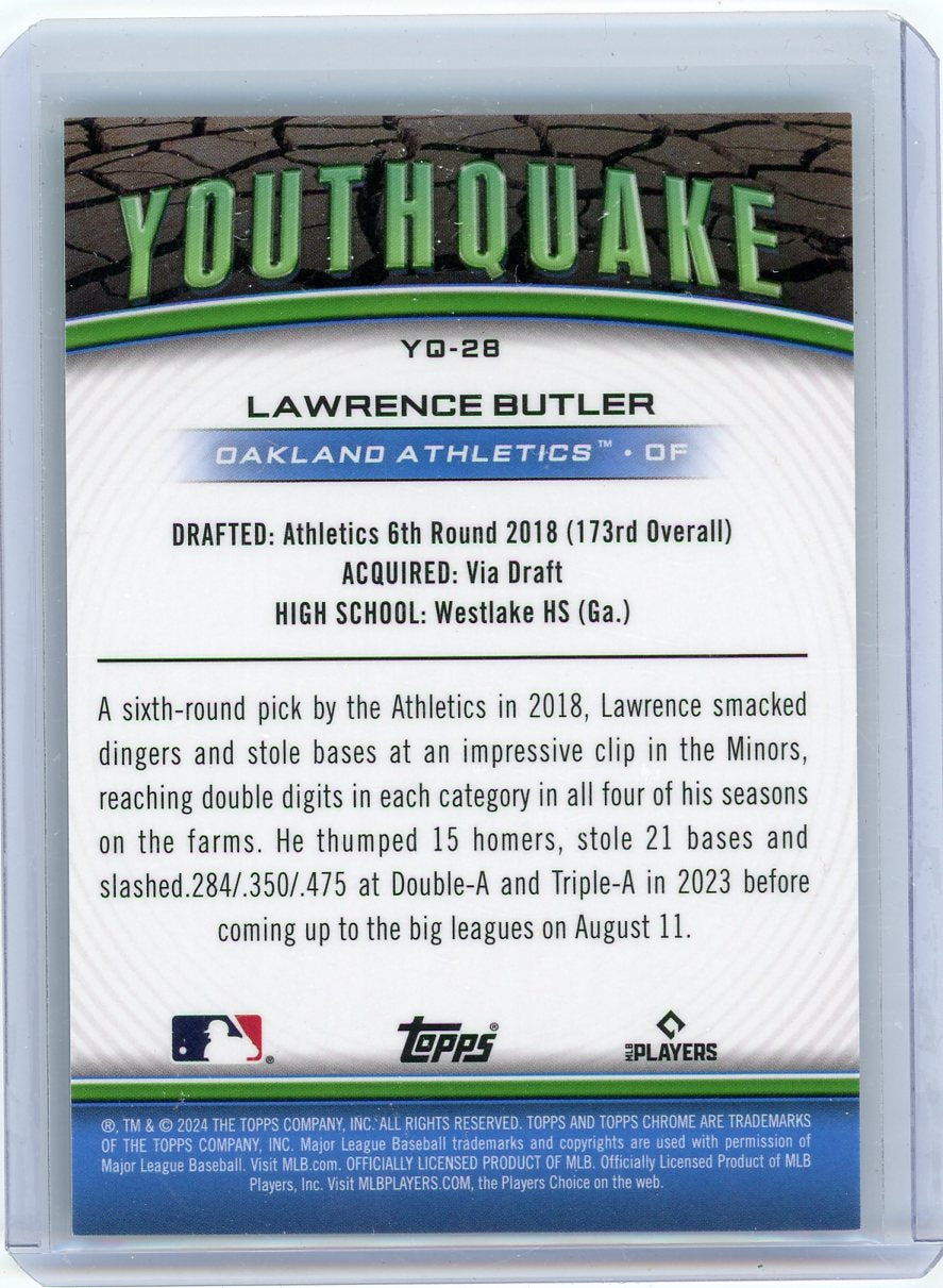 Lawrence Butler 2024 Topps Chrome Youthquake green ref. rookie card #'d 76/99