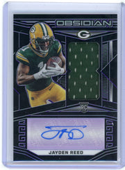 Jayden Reed 2023 Panini Obsidian Purple Etch RPA #'d 60/75
